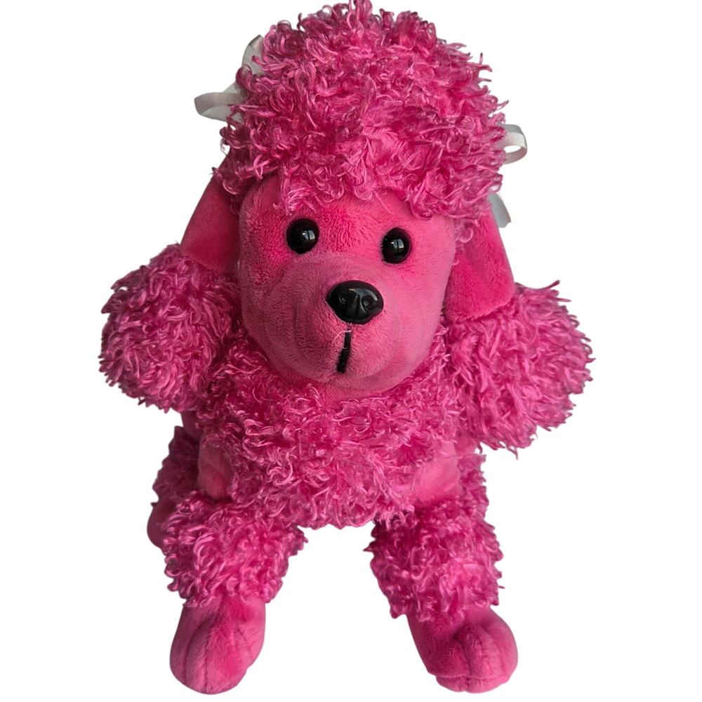 Kids of America Pink Poodle Plush 2003 pink 15" bows